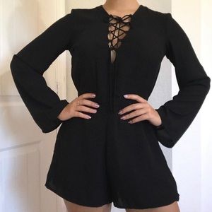 Nordstrom Tye up black romper